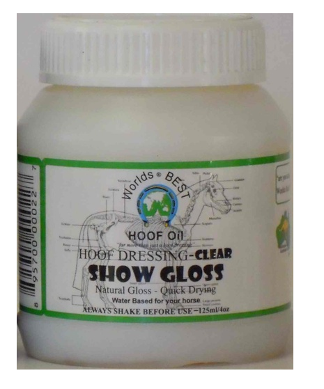 Worlds Best Hoof Oil Show Gloss Clear 125ml